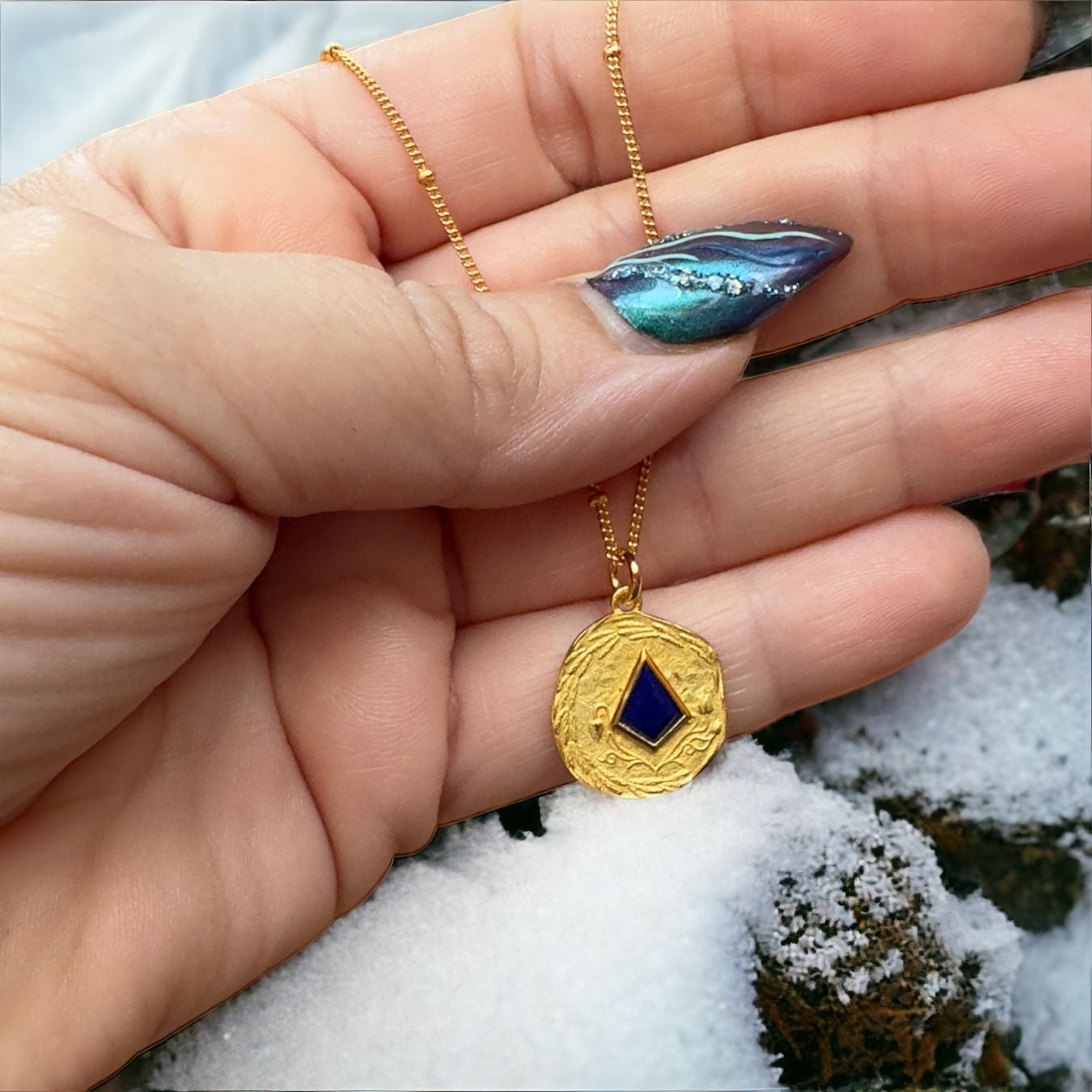 Lapis lazuli Amulet Pendant 
Necklace