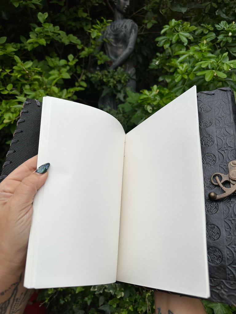 Black  Leather Journal With Tiger’s Eye Stone 