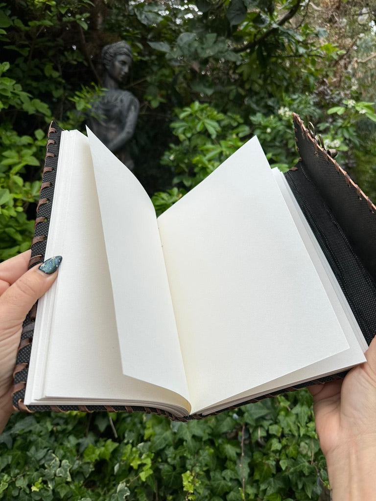 Brown Leather Journal With Three lapis lazuli Stones