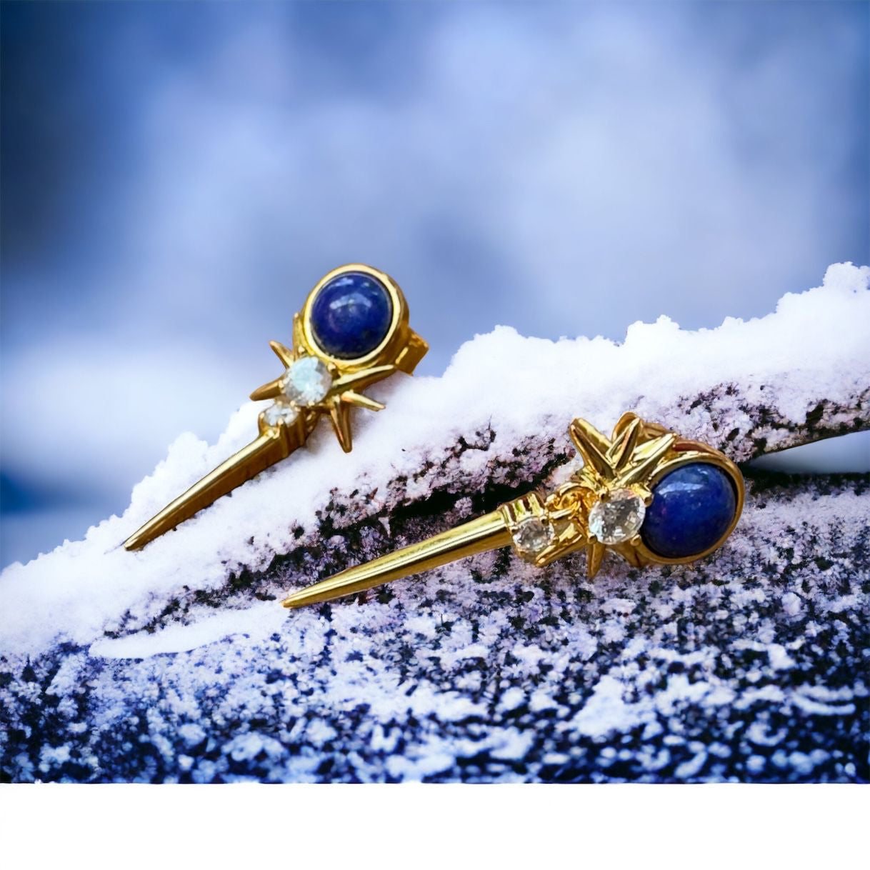 Elegant funky Lapis Lazuli spike Earnings