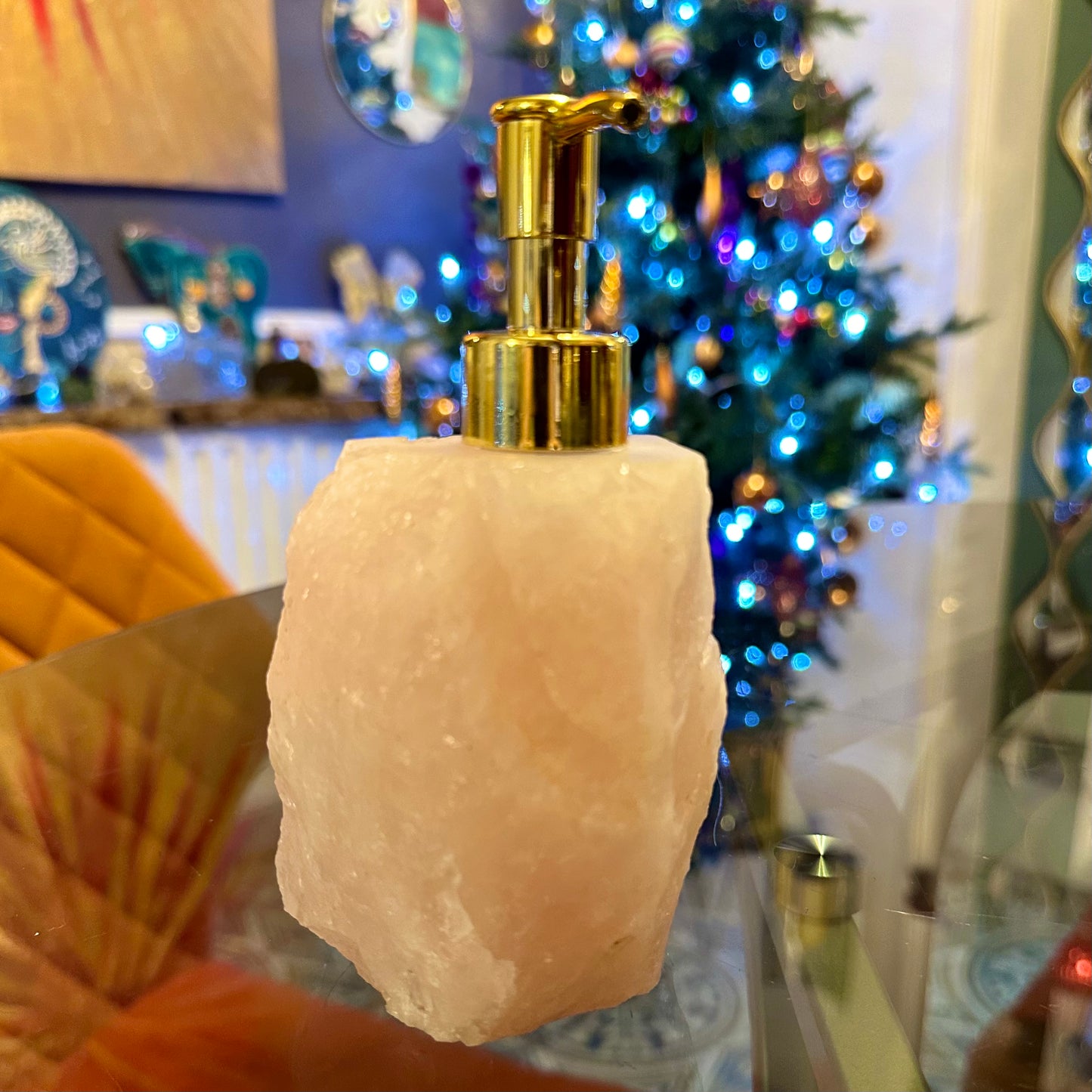 Rose Quartz Stone Soap Dispenser