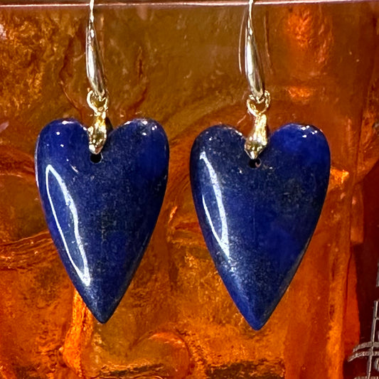 Lapis lazuli Heart earrings