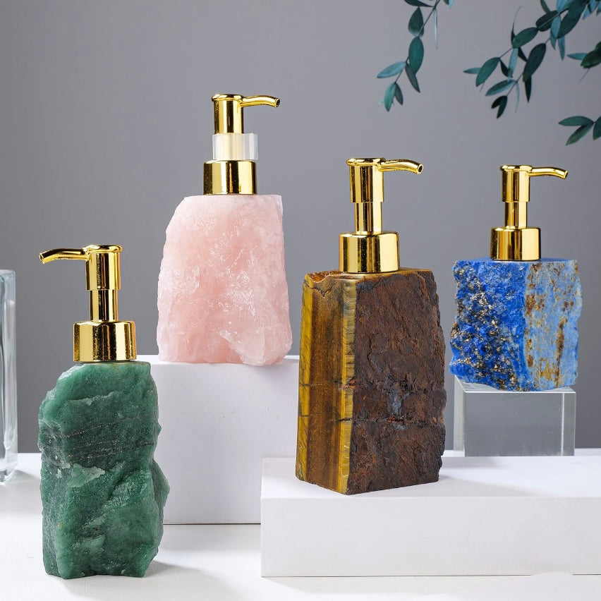 Tiger’s Eye Natural Stone Soap Dispenser