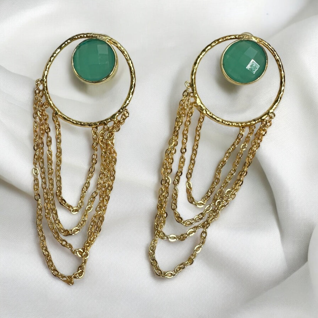 Golden Cascade Amazonite Earrings