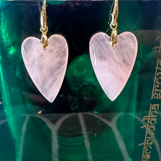 Rose Quartz Heart earrings