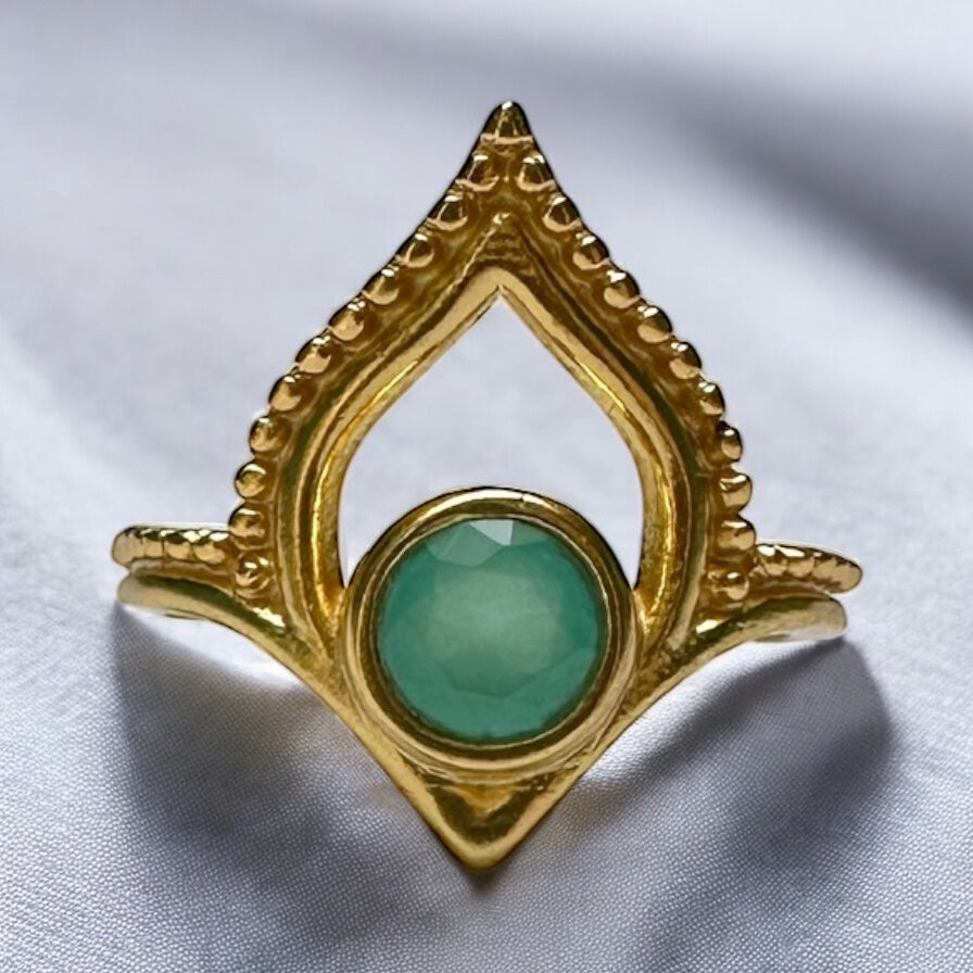 Lotus Gate Aquamarine Ring