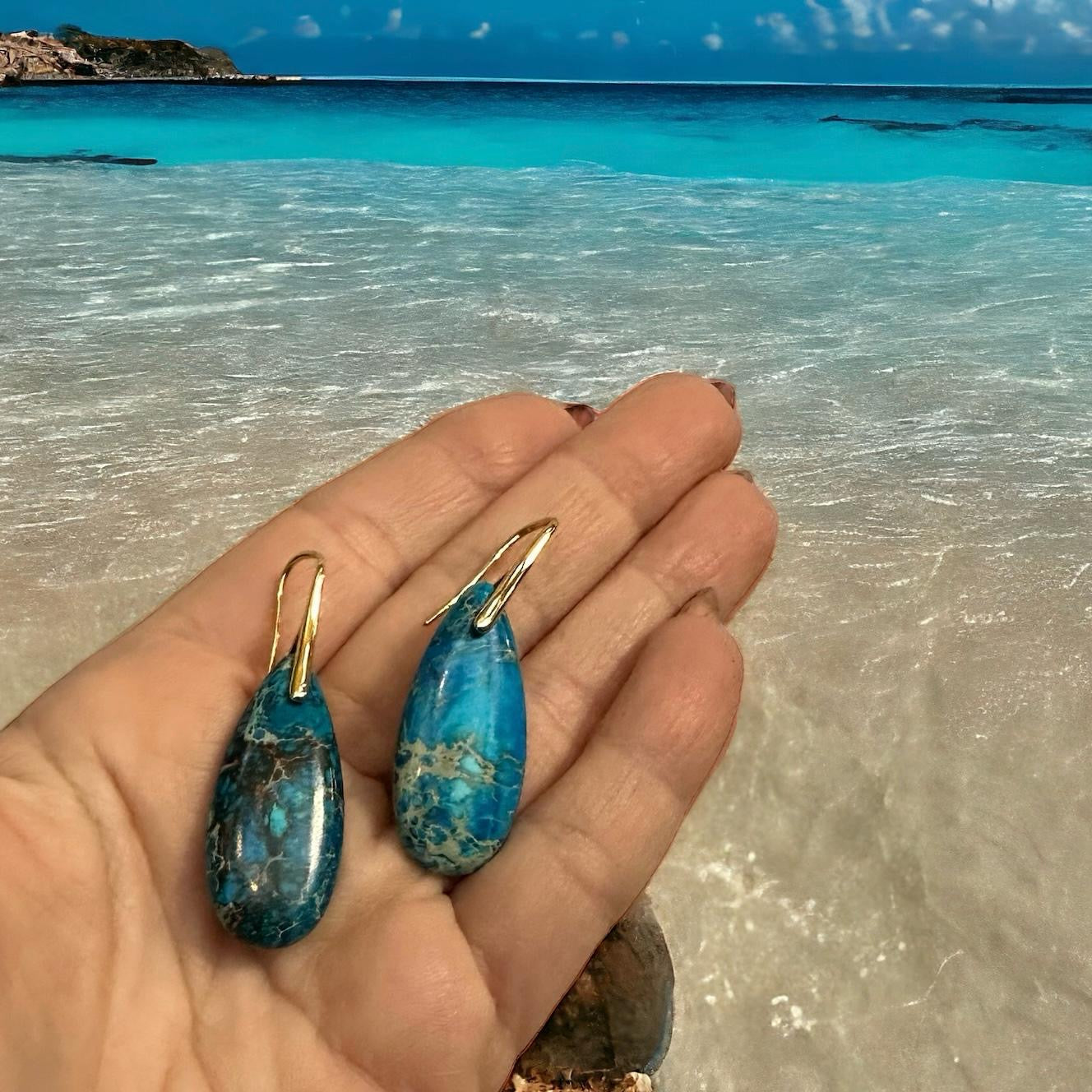 Blue Ocean Sea Sediment Earrings