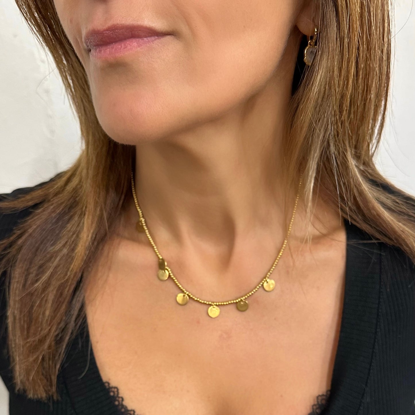 Glistening Golden Coin Choker