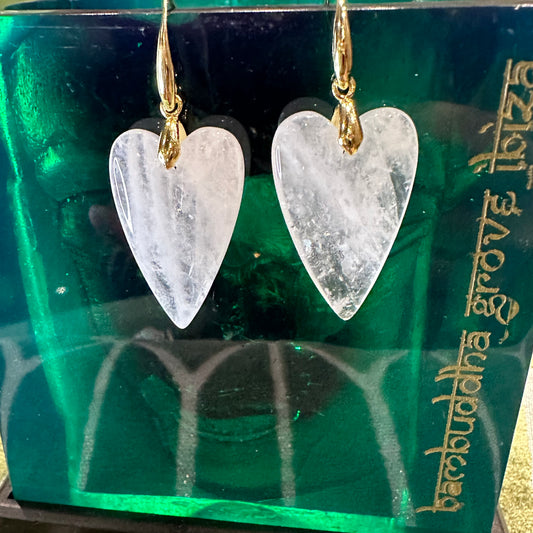 Clear Quartz Stone Heart Earring