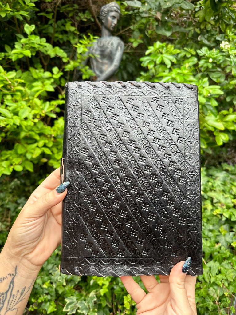 Black  Leather Journal With Tiger’s Eye Stone 