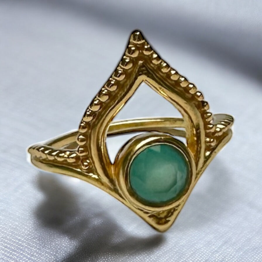 Lotus Gate Aquamarine Ring