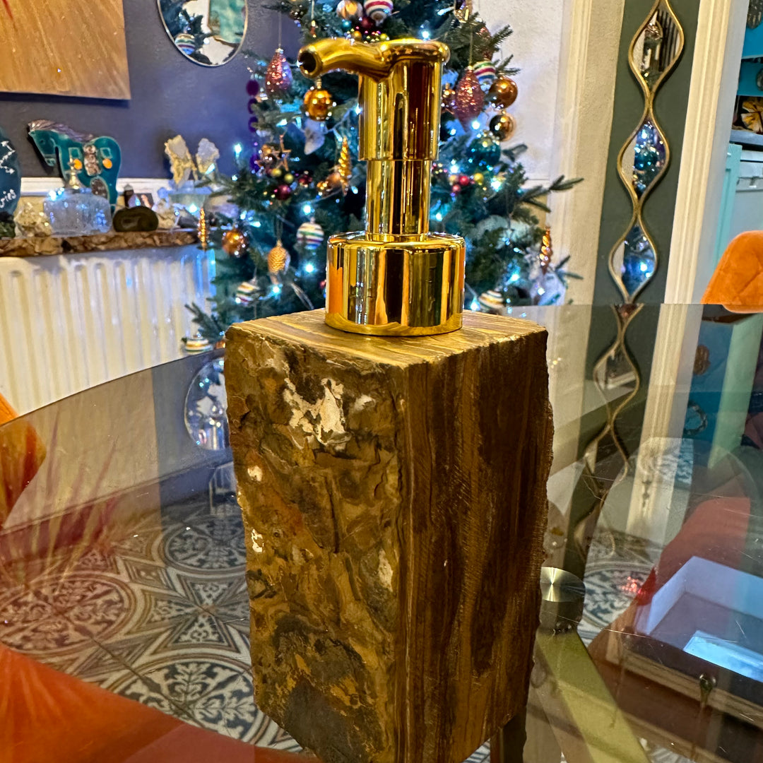 Tiger’s Eye Natural Stone Soap Dispenser