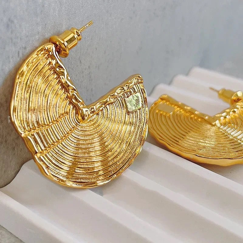 Touch Of Vintage Gold C-Shape Earrings
