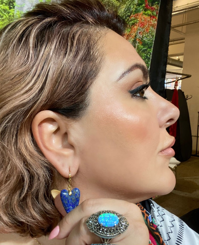 Lapis lazuli Heart earrings