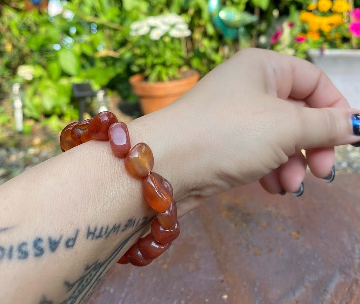 Carnelian stone bracelet
