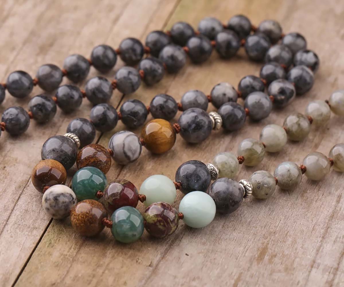 Titanium Rainbow Aura Mala Necklace