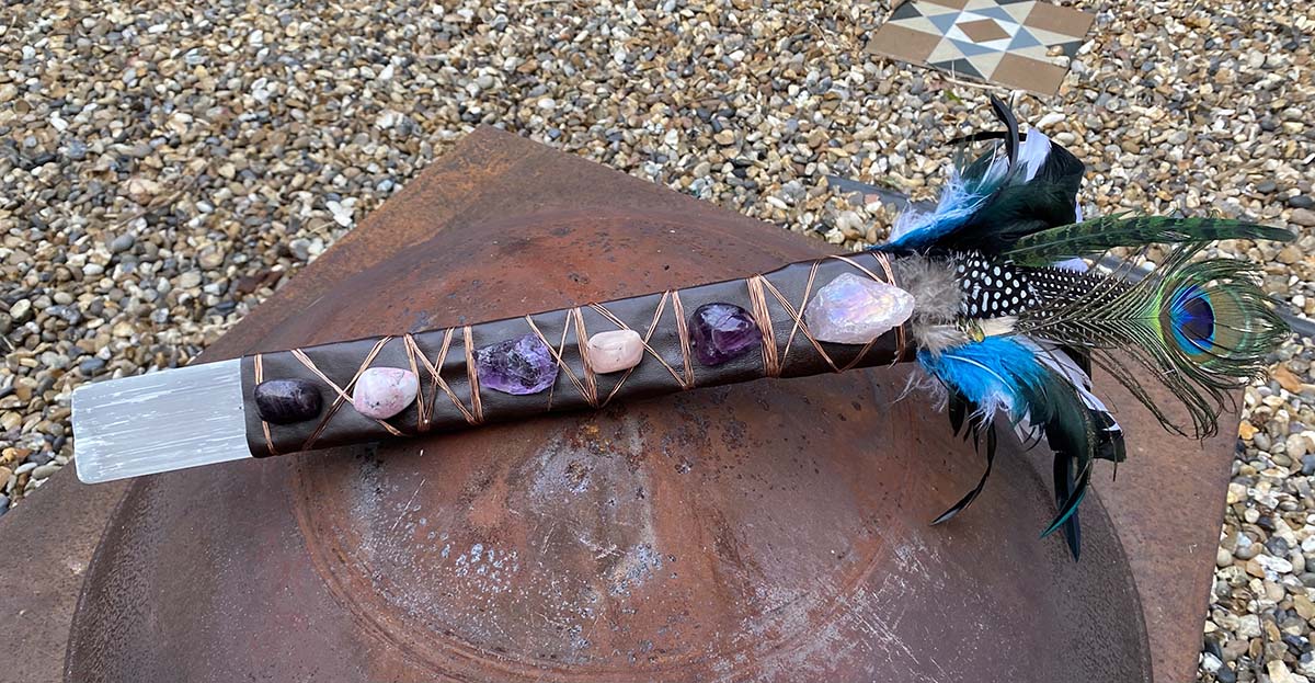 Selenite Shamanic Wand