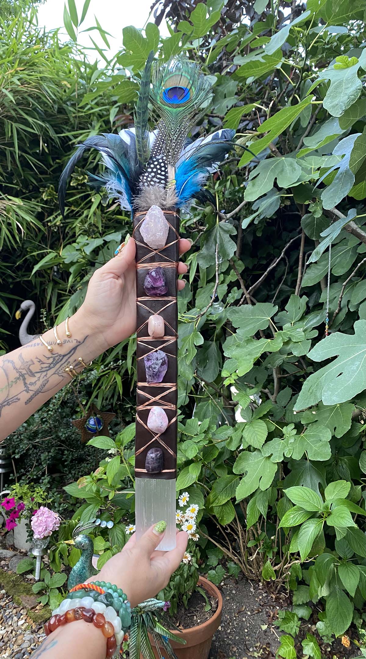 Selenite Shamanic Wand