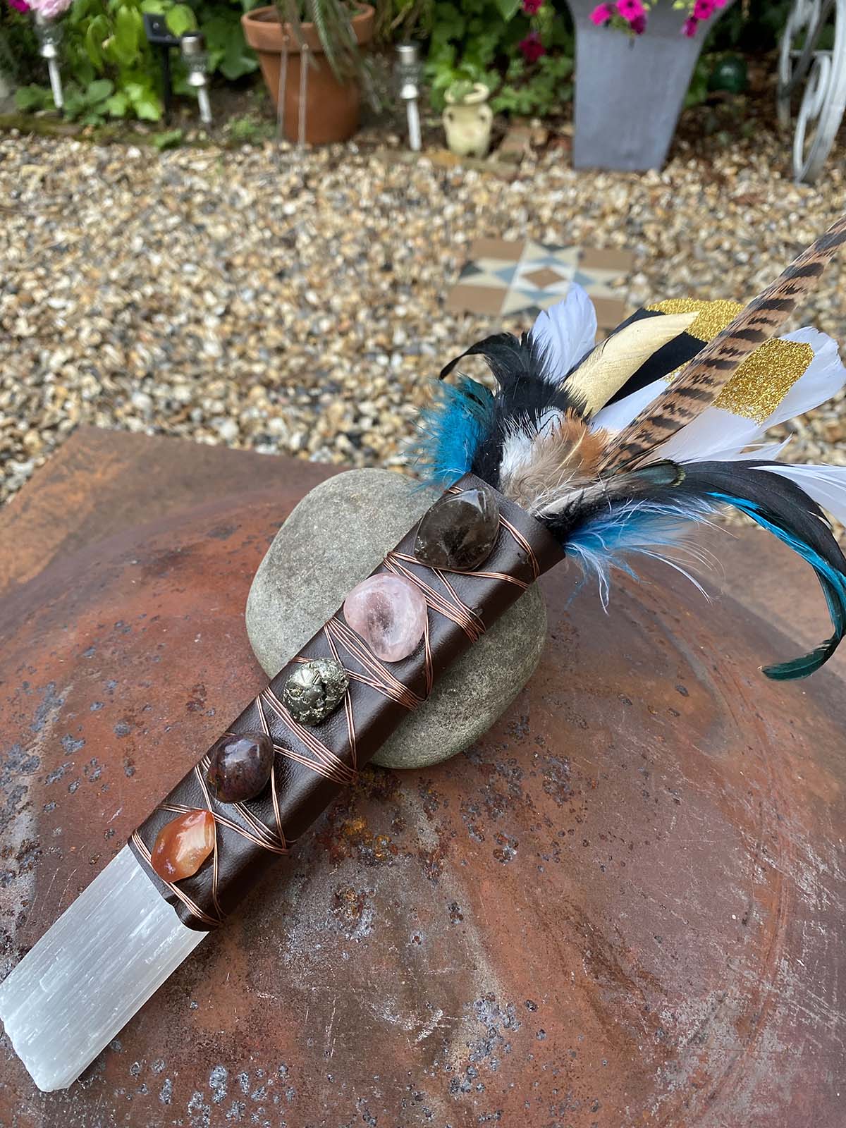 SMALL SELENITE SHAMANIC WAND