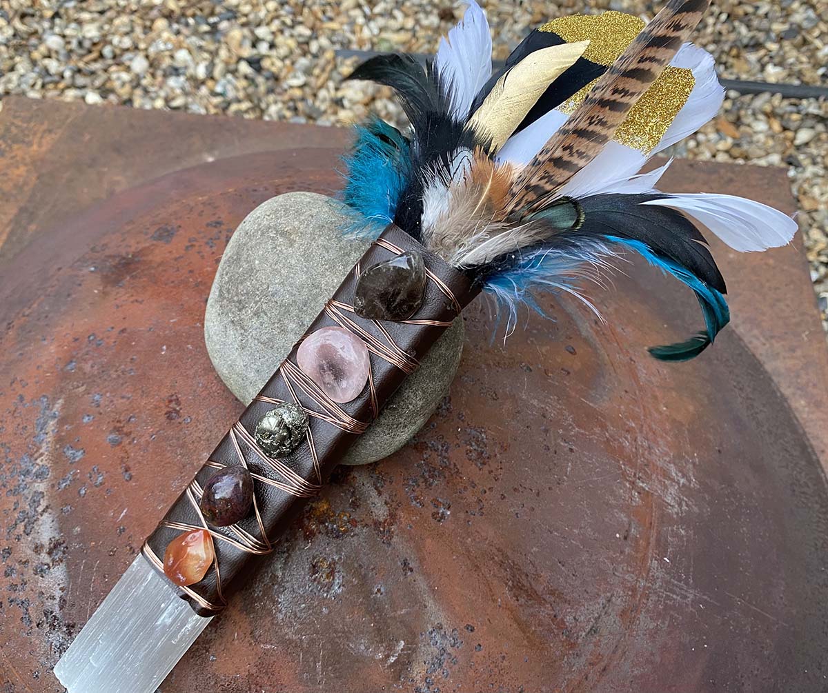 SMALL SELENITE SHAMANIC WAND