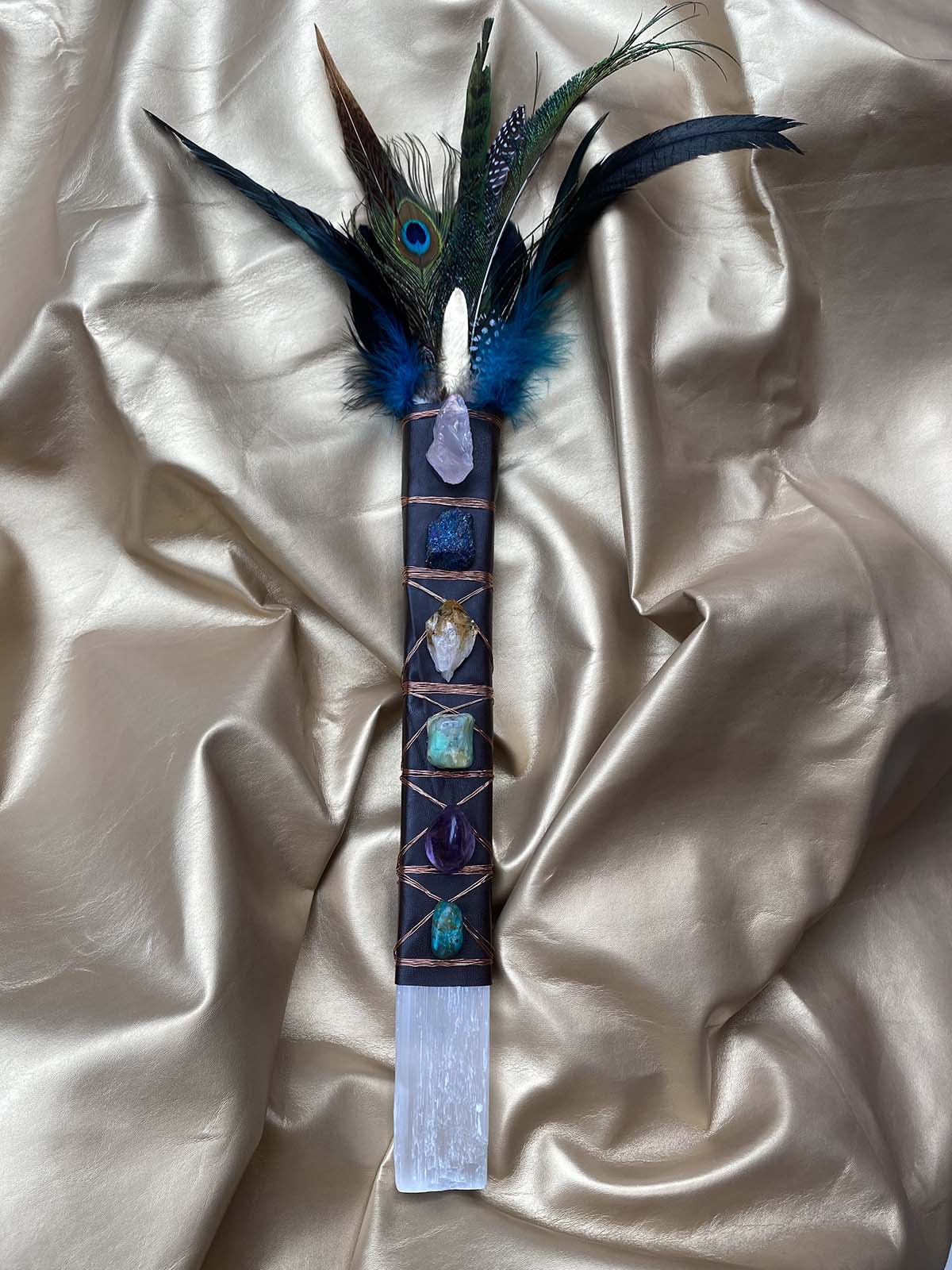 Selenite Shamanic Wand