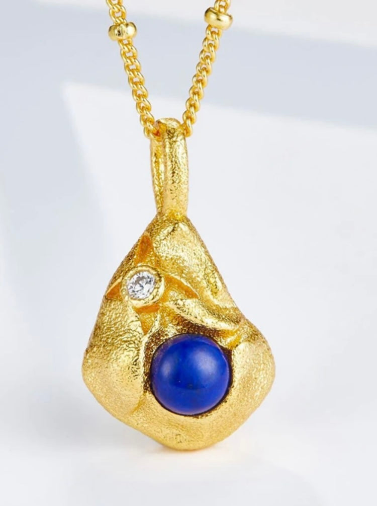 Lapis Lazuli Golden Nugget Pendant lp