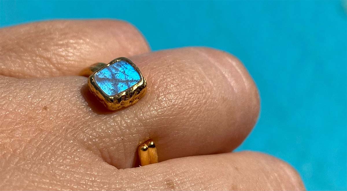 18k Gold Vermeil Labradorite Ring