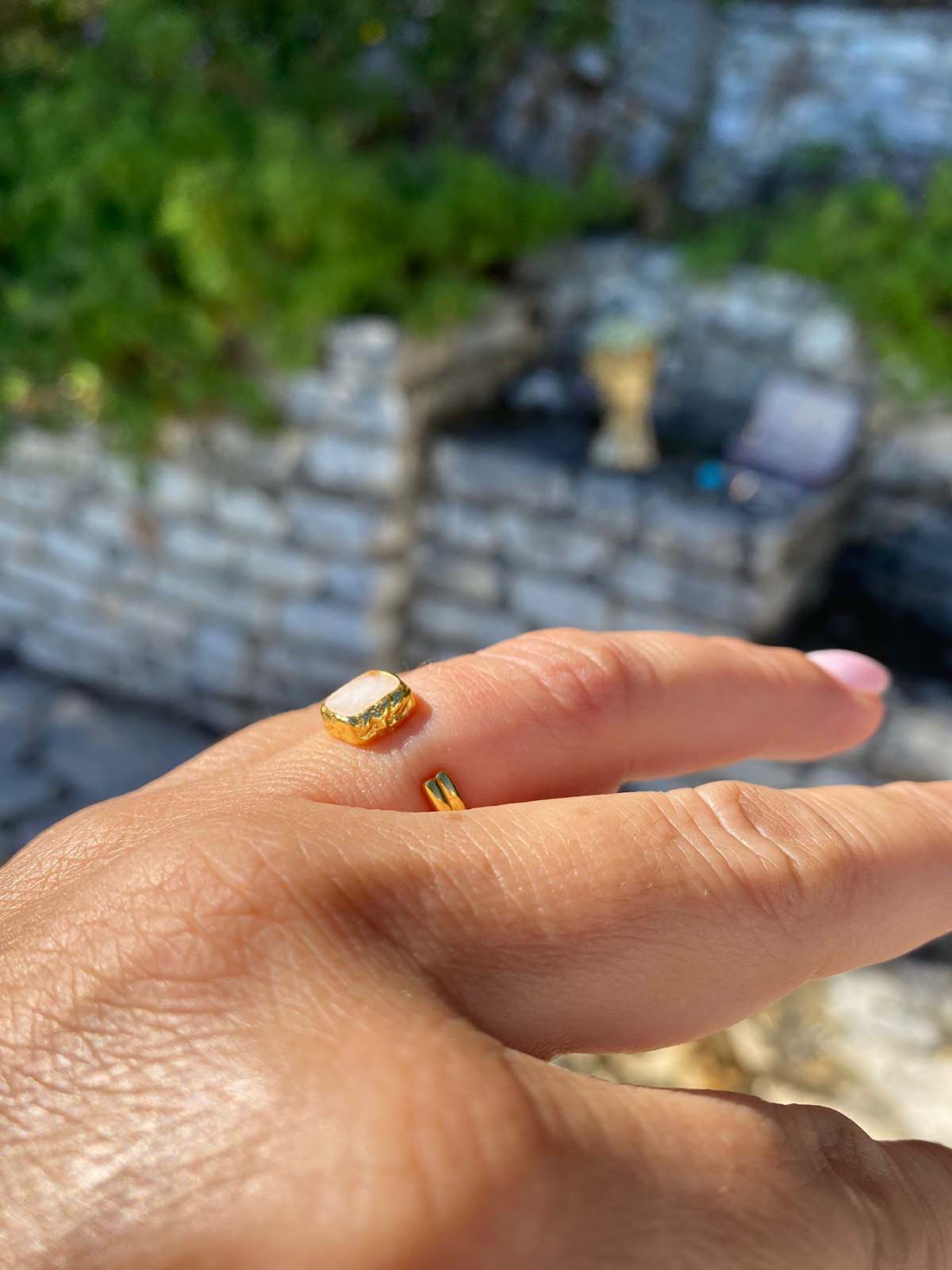 Zarif Collection 18k Gold Vermeil Moonstone Ring