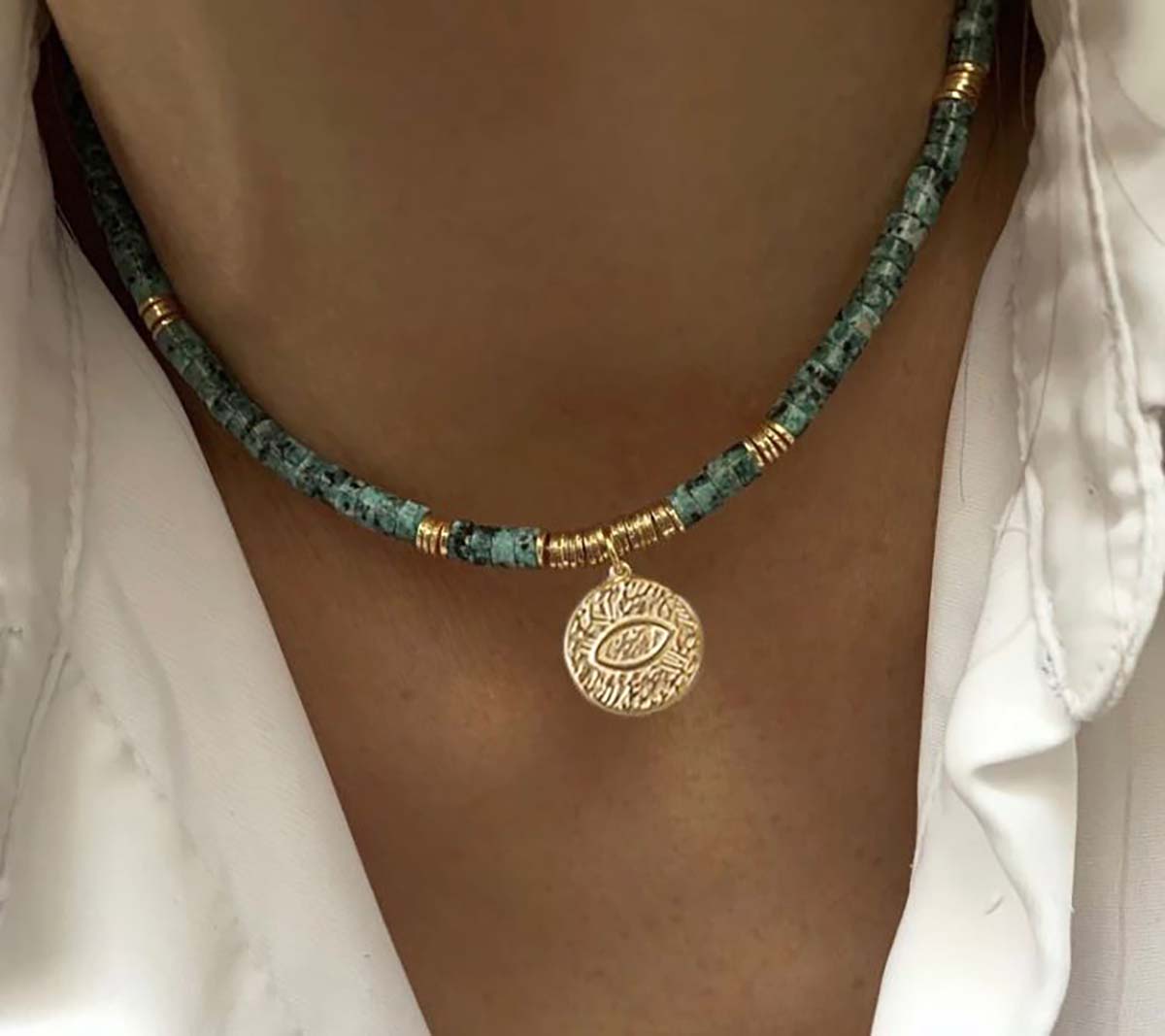 Eye Of Horus African Turquoise Necklace