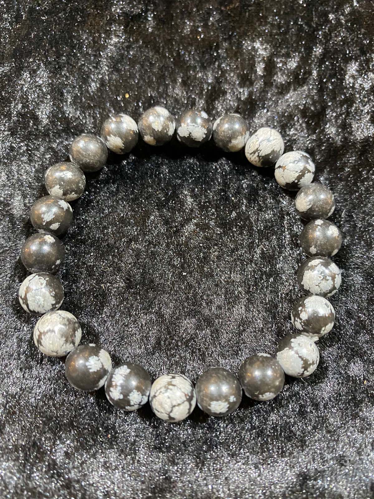 Little Treasure Natural Snowflake Obsidian bracelet