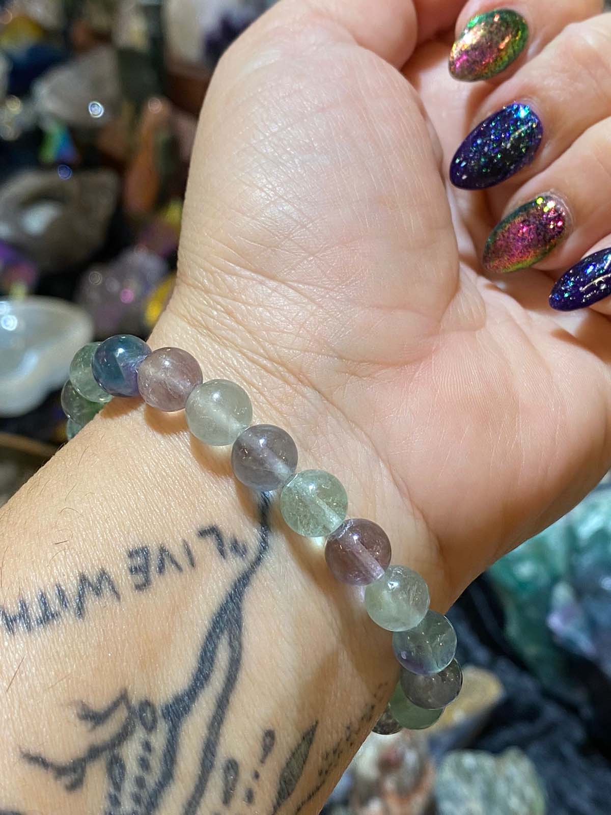 Little Treasure Natural Rainbow fluorite bracelet