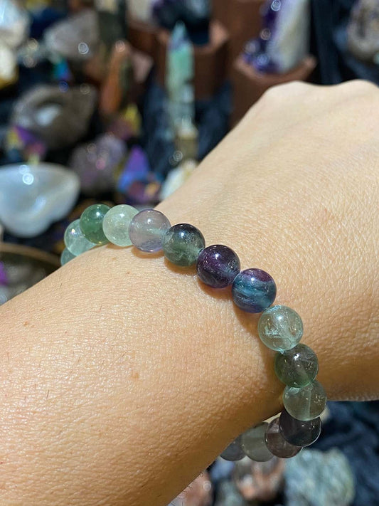 Little Treasure Natural Rainbow fluorite bracelet