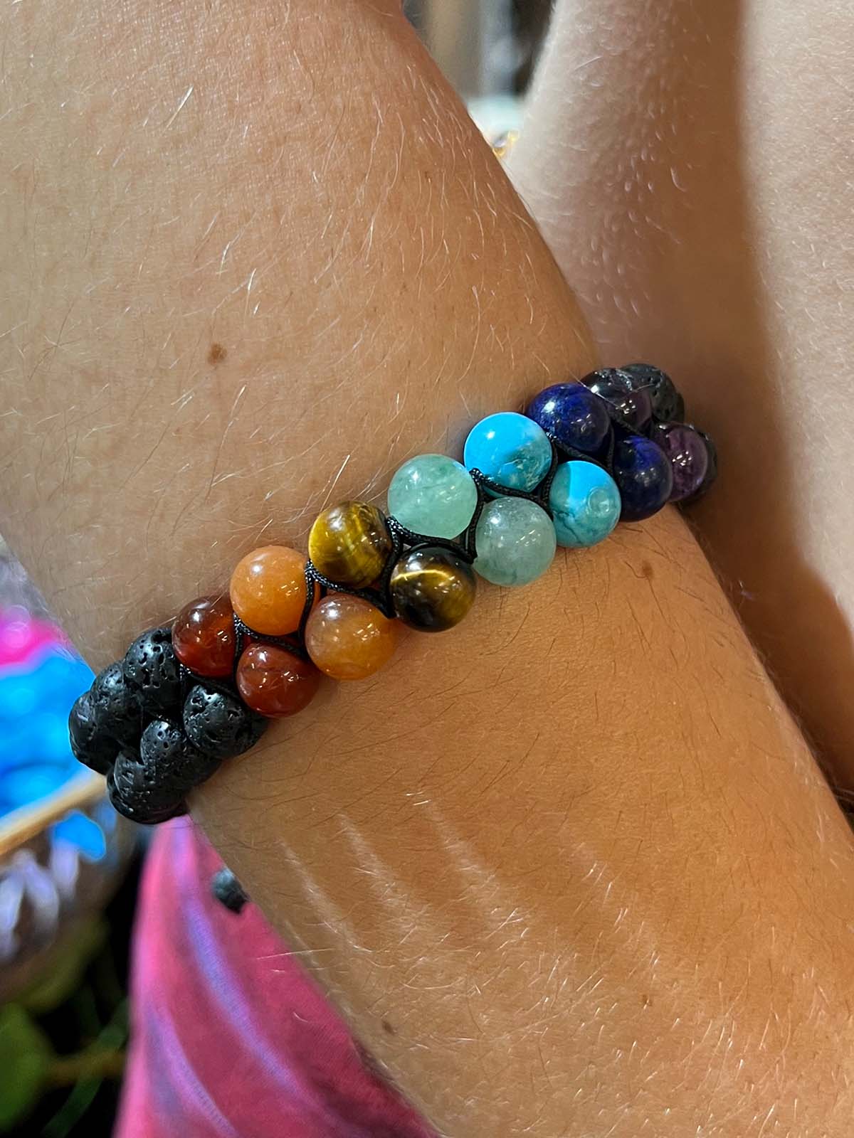 7 Chakra Stone Woven Bracelet