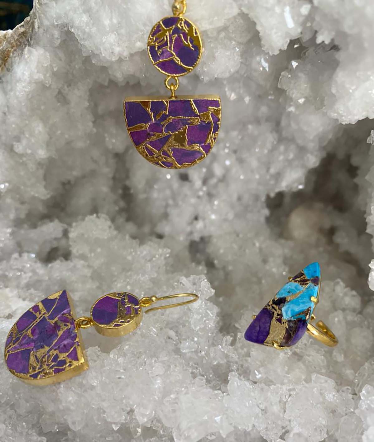 Purple Turquoise Mojave Earrings