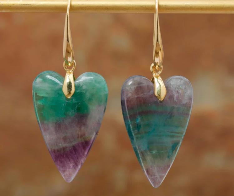Fluorite Heart earrings