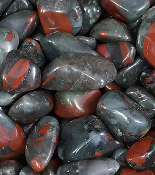 Blood tumbled stone